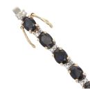 9ct Yellow And White Gold 0.25ct Diamond And Sapphire Bracelet 7"