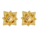 22ct Yellow Gold Square Stud Earrings