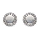 Silver Cubic Zirconia Halo Stud Earrings By Icesia