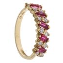 18ct Yellow Gold 0.25ct Brilliant Cut Diamond and Ruby Ring