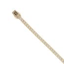 14ct Yellow Gold Monaco Agua Pave Lock Cubic Zirconia Bracelet 7.5"