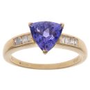 18ct Yellow Gold 0.25ct Diamond and Tanzanite Solitaire Ring