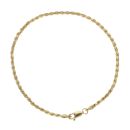 14ct Yellow Gold Rope Bracelet 8"