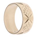9ct Yellow Gold Patterned Wedding Band 9.4mm
