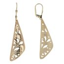 14ct Yellow Gold Patterned Drop Earrings