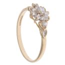 14ct Yellow Gold Cubic Zirconia Floral Cluster Ring