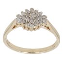 9ct Yellow Gold 0.25ct Brilliant Cut Diamond Cluster Ring