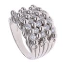 Silver Cubic Zirconia Five Row Keeper Ring