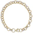 9ct Yellow Gold Cubic Zirconia Belcher Bracelet 8.5"