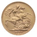 1890 Victoria Jubilee Head UK Full Sovereign Coin