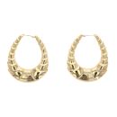 9ct Yellow Gold Scale Creole Earrings