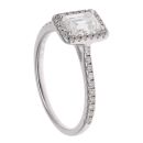 18ct White Gold 0.90ct Emerald And Brilliant Cut Diamond Cluster Ring