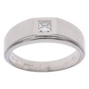 18ct White Gold 0.27ct Diamond Signet Ring