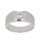 Silver Cubic Zirconia Signet Ring By Icesia