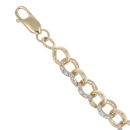9ct Yellow Gold Cubic Zirconia Belcher Bracelet 5.5"