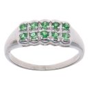 9ct White Gold Green Gemstone Fancy Ring