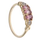 9ct Yellow Gold 0.05ct Brilliant Cut Diamond and Pink Spinel Fancy Ring