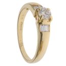 18ct Yellow Gold 0.50ct Brilliant and Baguette Cut Diamond Solitaire Ring