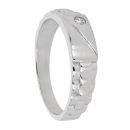 Silver Cubic Zirconia Signet Ring by Icesia