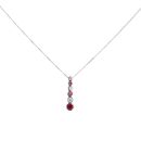 9ct White Gold 0.17cts Diamond And Ruby Pendant And 16" Chain by Anya Belle