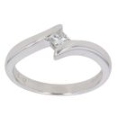 18ct White Gold 0.20ct Princess Cut Diamond Solitaire Ring