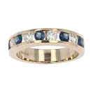 9ct Yellow Gold Diamond And Sapphire Eternity Ring by Anya Belle