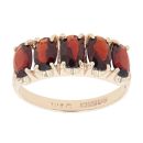 9ct Yellow Gold Garnet Five Stone Ring
