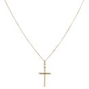 9ct Yellow Gold Cross Pendant and Chain 18"