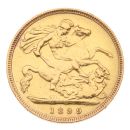 1899 Victoria Old Head UK Half Sovereign Coin