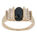 14ct Yellow Gold 0.25ct Diamond And Sapphire Ring