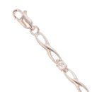 9ct White Gold Cubic Zirconia Infinity Bracelet 7"