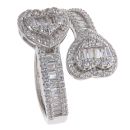 Silver Cubic Zirconia Wrap Around Heart Ring By Icesia