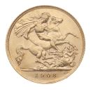 1908 Edward VII Large Head UK Half Sovereign Coin