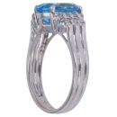 9ct White Gold 0.15ct Diamond and Blue Topaz Solitaire Ring