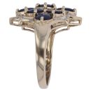 9ct Yellow Gold 0.02ct Diamond and Sapphire Cluster Ring