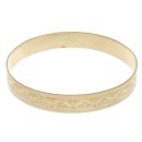 9ct Yellow Gold Patterned Zigzag Bangle