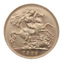 1908 Edward VII Large Head UK Half Sovereign Coin