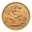 1959 Elizabeth II First Portrait UK Full Sovereign Coin