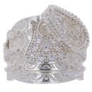 Sterling Silver Cubic Zirconia Saddle Ring