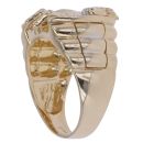 14ct Yellow and White Gold Cubic Zirconia Horseshoe Ring