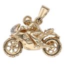 9ct Yellow Gold Cubic Zirconia Motorbike Pendant