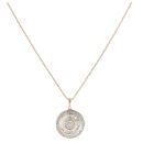 9ct Yellow Gold 0.50ct Brilliant And Baguette Cut Diamond Cluster Pendant And Chain 16"