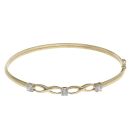 9ct Yellow Gold Cubic Zirconia Crossover Bangle