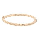14ct Yellow Gold Twisted Hinged Bangle