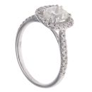 18ct White Gold 1.70ct Cushion And Brilliant Cut Diamond Cluster Ring