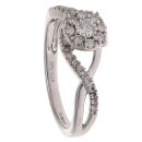 9ct White Gold 0.25ct Brilliant Cut Diamond Cluster Ring