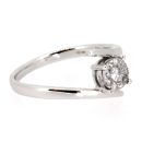 9ct White Gold Diamond Cluster Twist Ring