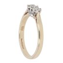 9ct Yellow Gold 0.25ct Brilliant Cut Diamond Trilogy Ring