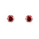 9ct Yellow Gold Red Cubic Zirconia Stud Earrings 5mm