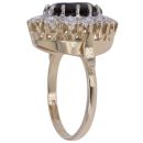 9ct Yellow Gold Cubic Zirconia and Sapphire Cluster Ring